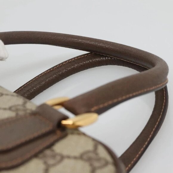 GUCCI GG Supreme Hand Bag PVC Beige Gold 000 58 6090 Auth SW1472 - Picture 8 of 16